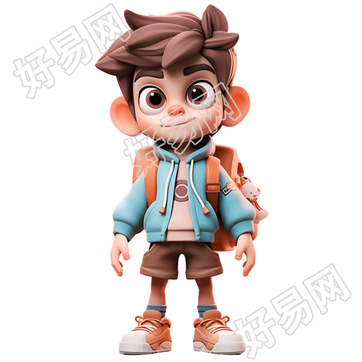 3D背包男孩人物素材