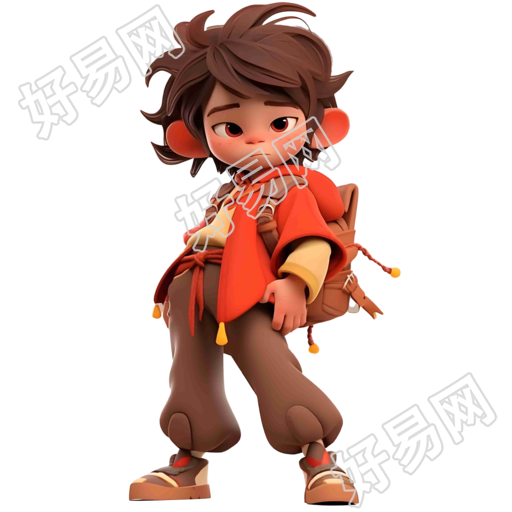 卡通游戏角色男孩插画设计元素
