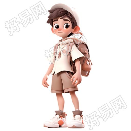 卡通背包儿童3D模型插图