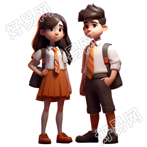 透明背景校服学生PNG图形素材