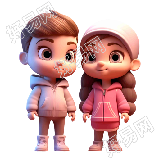 透明背景乖巧宝宝情侣高清图形素材