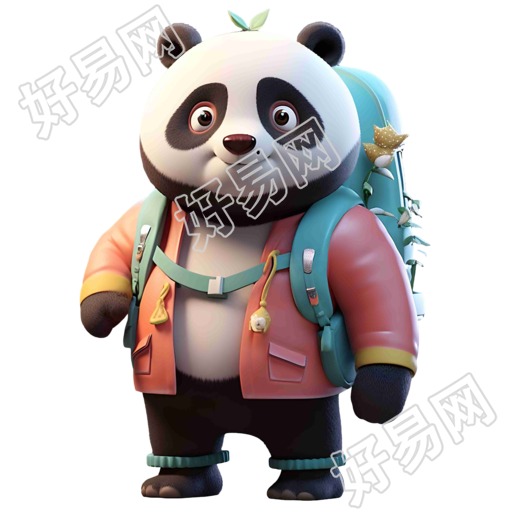 可商用高清插画设计熊猫元素PNG素材