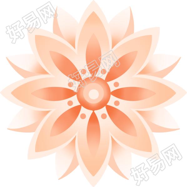 商业可用装饰类渐变花朵PNG素材