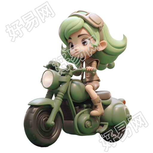 炫酷的动画少女驾驶摩托车素材
