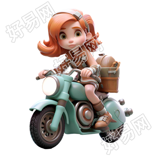 炫酷的摩托女孩PNG图形素材