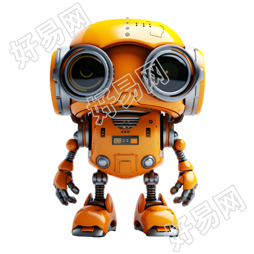 光橙银风格的机器人插画
