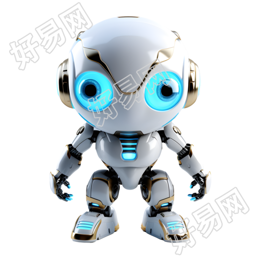 蓝眼睛安卓机器人插画素材