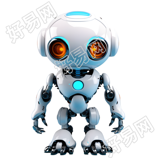 橙色眼睛的安卓机器人PNG素材