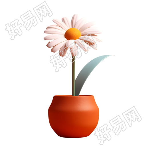 雏菊花盆插画设计素材