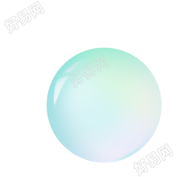 透明气泡折射五彩光线插画素材