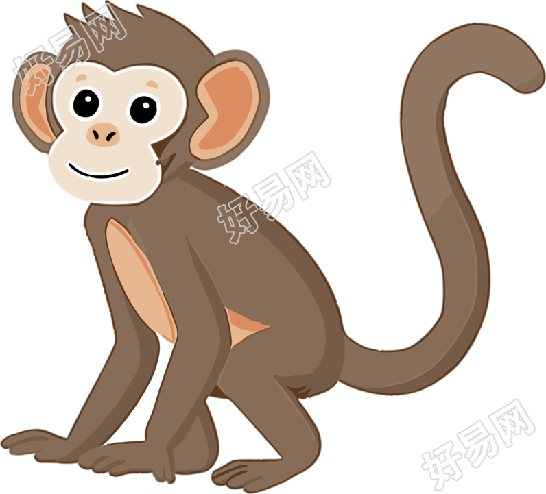 手绘插画猴子PNG素材