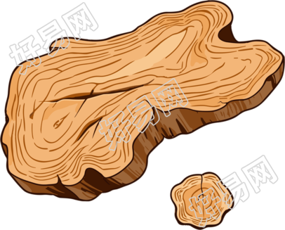手工雕刻木制插图素材