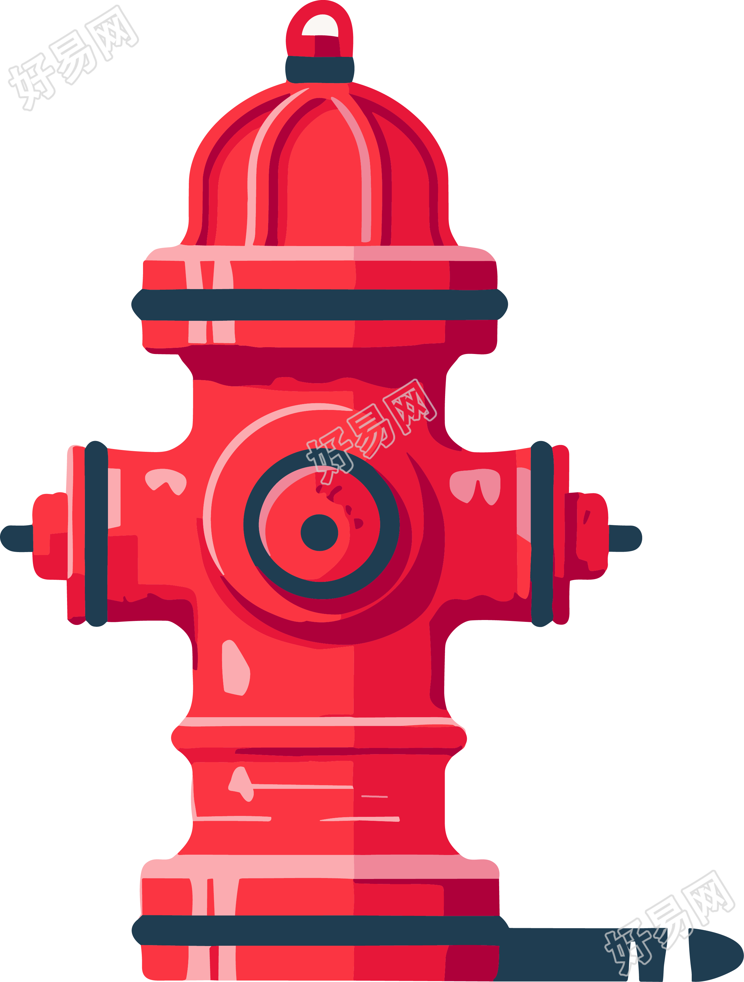 红色消防栓卡通风格素材