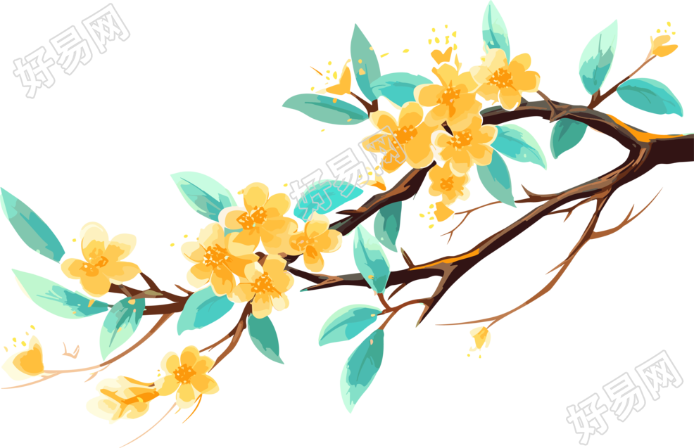 花卉卡通设计元素PNG图形素材
