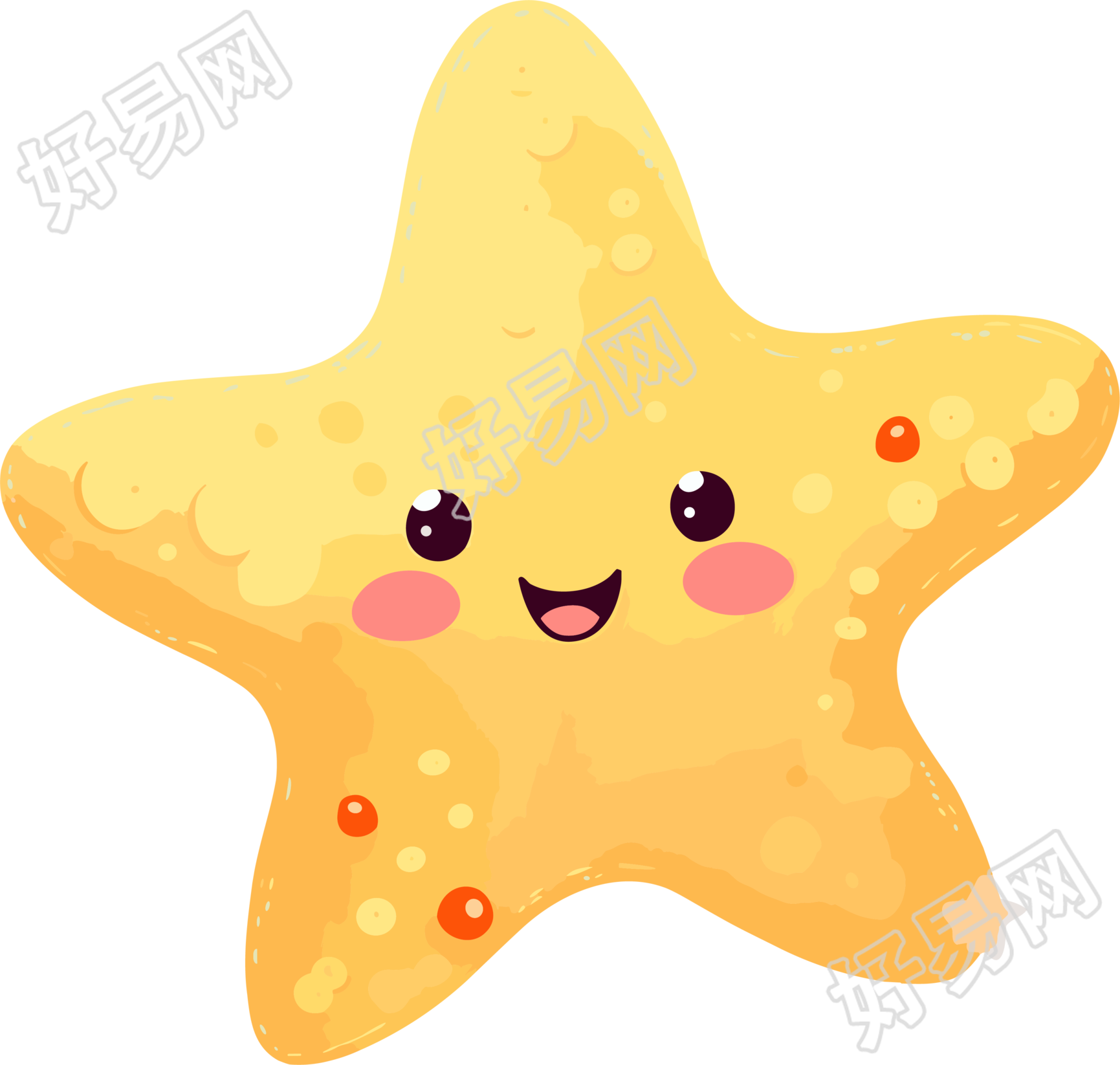可爱粉色海星动画插画设计素材