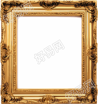 华丽金色画框商用PNG元素