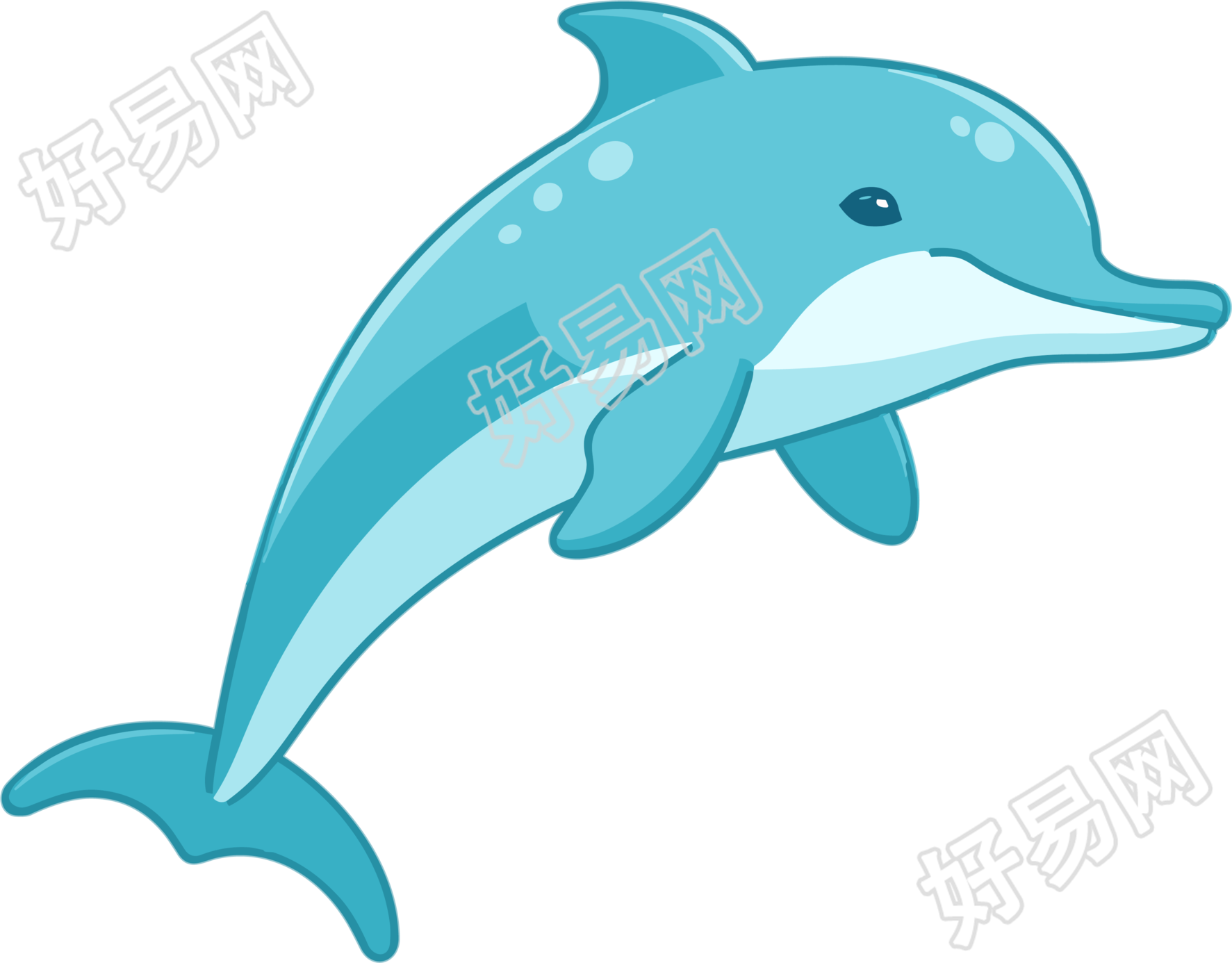 海豚跳跃新免费动物和可爱图标元素
