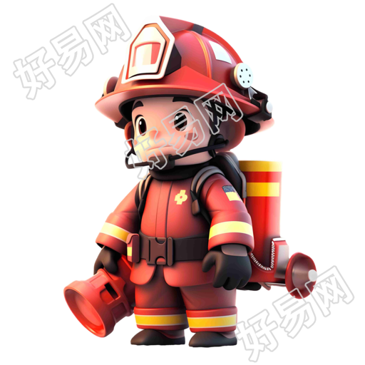 3D消防员插画商业可用素材