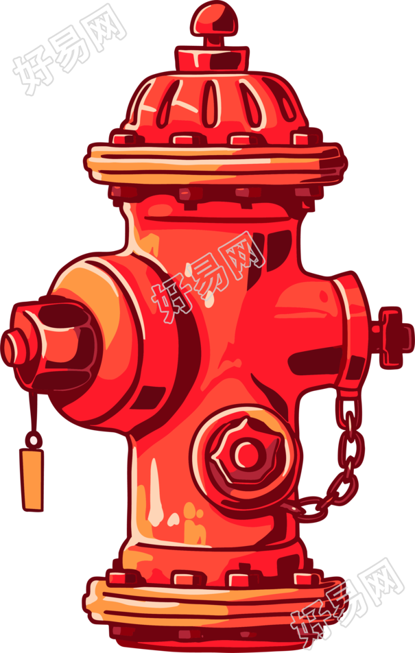 红色消防栓透明背景插画素材
