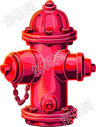 可商用的红色消防栓素材插画