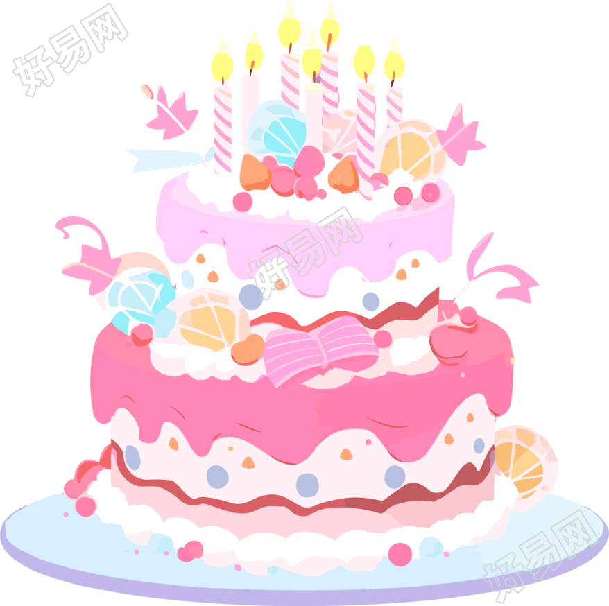 可商用粉色生日蛋糕创意设计素材