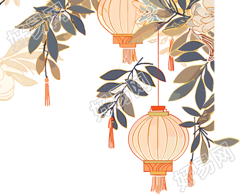 金线挂牌的桂花枝素材