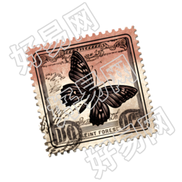 蝴蝶邮票创意设计PNG图形素材