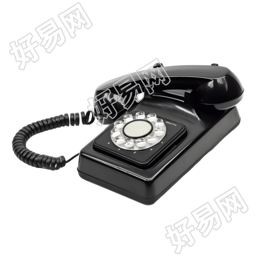 透明背景上的黑色复古电话素材