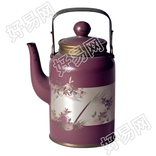 紫色壶嘴白色背景插画