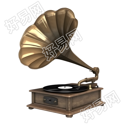 古典时尚木质底座的Daz3D风格32K UHD老式留声机图形素材