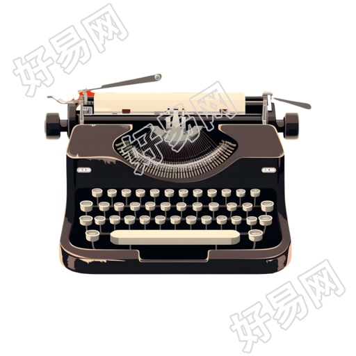 白色背景原始复古打印机动画插图素材