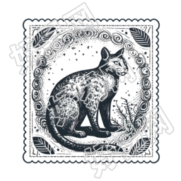复古图案邮票白色背景素材