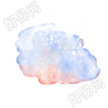 粉蓝色水彩晕染的展示框素材