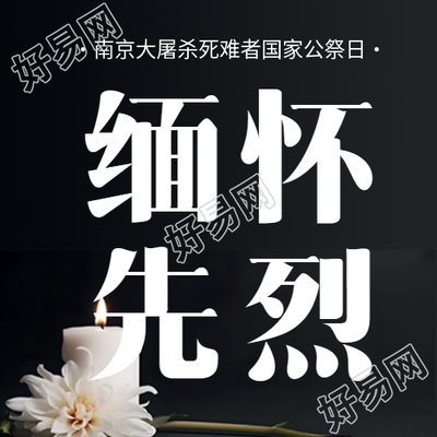 黑色简约国家公祭日缅怀先烈微信公众号次图的相关信息