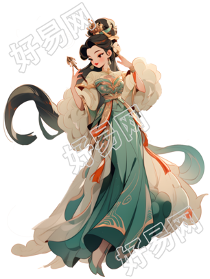 中国风创意敦煌女神PNG元素