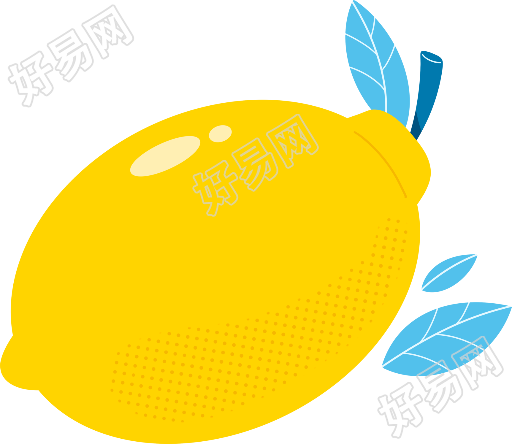 创意装饰元素黄色柠檬插图