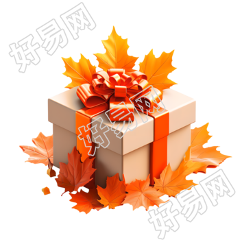 简洁白底3D卡通礼品盒插画
