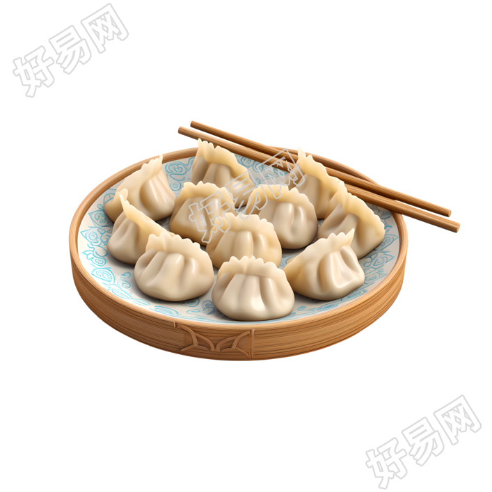 简笔3D动画图美味中式饺子素材