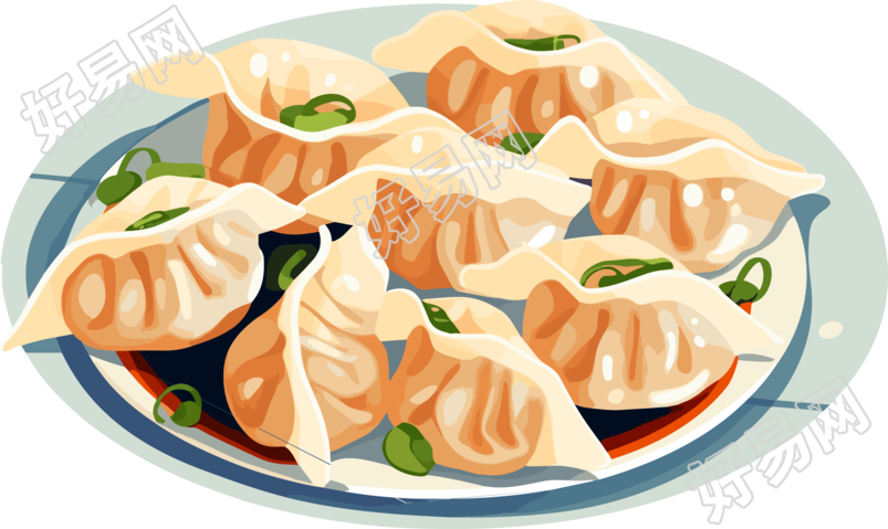 透明背景中国饺子图形素材