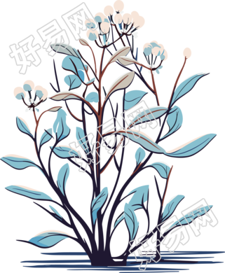 冬季生长的枝叶创意素材
