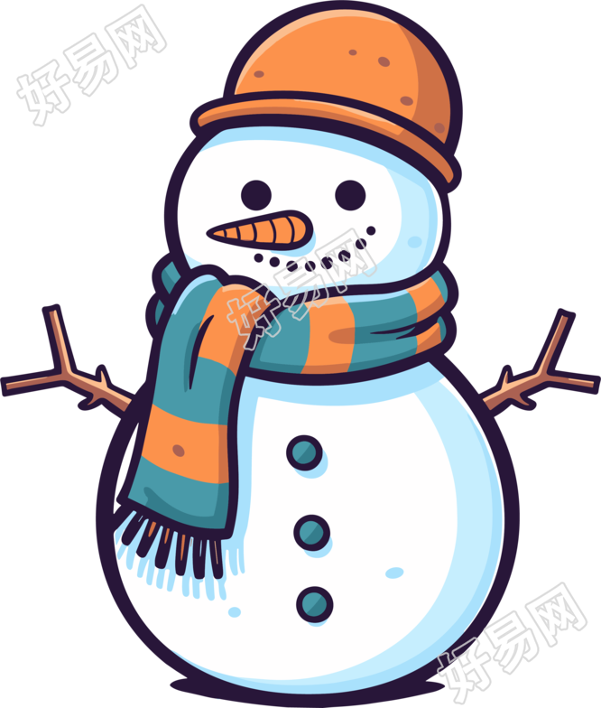 高清图形素材可爱雪人插画