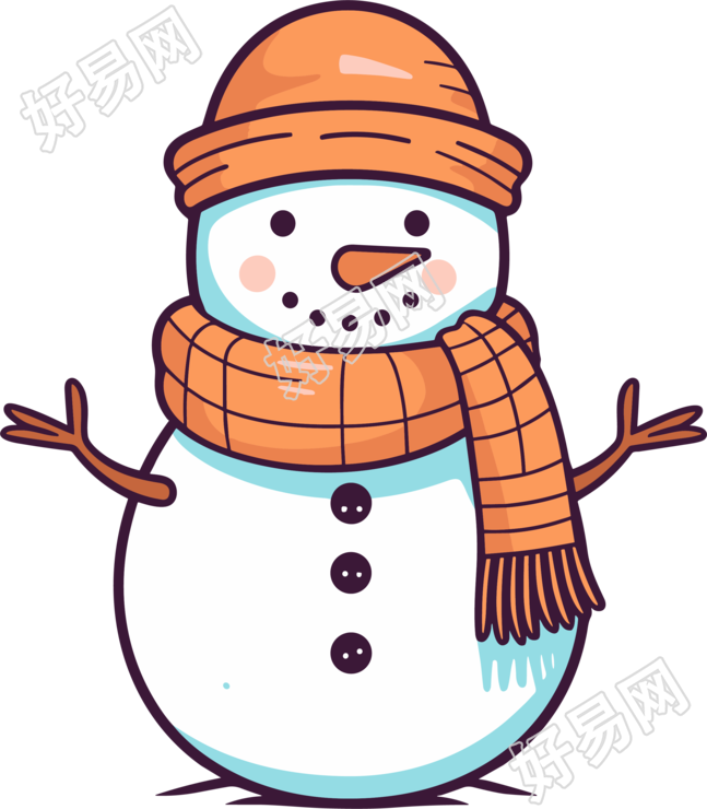 可爱雪人冬季节日设计插画