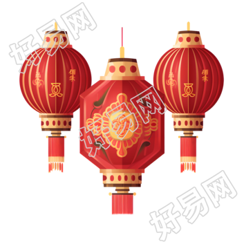 红色中国灯笼可商用素材