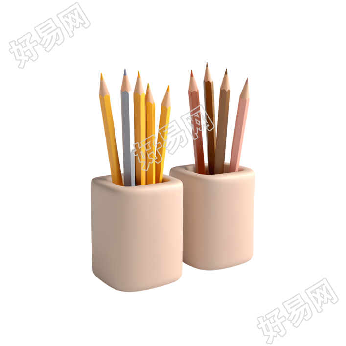 铅笔3D简约商业设计素材