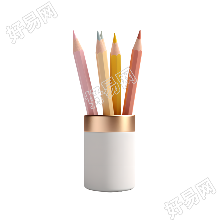 简约素描铅笔3D素材