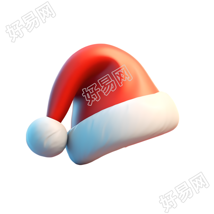 可爱风格的3D圣诞帽素材