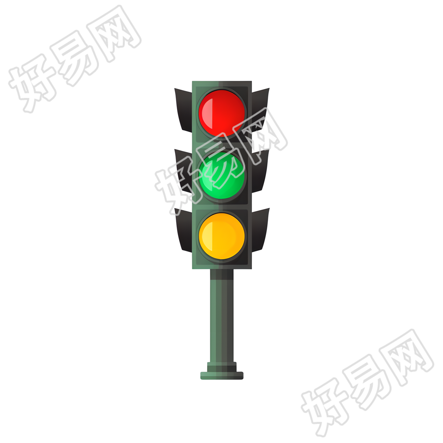 交通信号灯简易插画设计素材