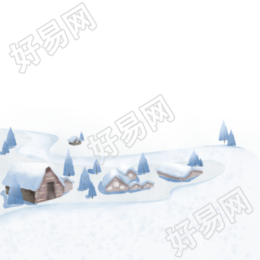 二十四节气大雪雪乡松树可商用素材
