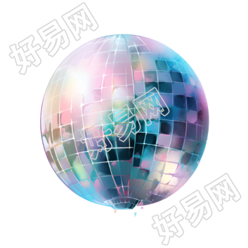 迪斯科简约水彩迷你球插画