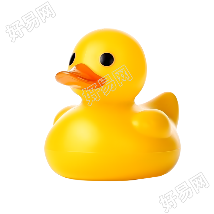 白底黄色橡皮鸭玩具